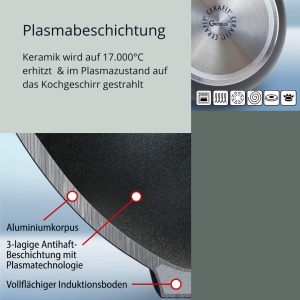 Oala Genius Cerafit Plasma, 5 litri, 24 cm, inox, negru - Img 4