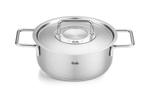 Oala inox Fissler Pure Collection, 20 cm, 2.4L, compatibila inductie, argintiu