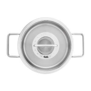 Oala inox Fissler Pure Collection 24 cm 57L cu capac din sticla compatibila inductie - Img 4