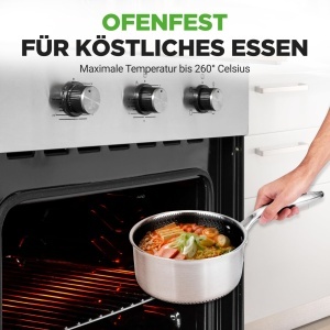 Oala inox Nutrichef 19cm, 2L cu capac din sticla, antiaderenta - Img 3