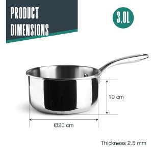 Oala Lacor TriChef 3L, 20cm, Inox 1810, Ergonomica - Img 2