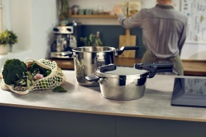 Oala sub presiune Fissler Vitaquick Elemental 3,5 si 6 L, Salbeigrun, cu capac din sticla - Img 3