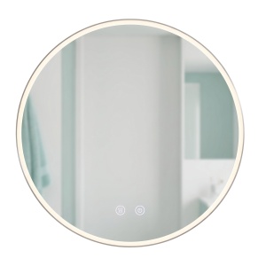 Oglinda de baie cu LED Relaxdays, dimabila, 60 cm, anti-aburire - Img 1