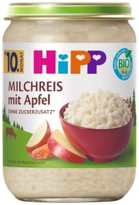 Orez cu lapte HiPP cu mere, 6x190g, bio, fara zahar adaugat