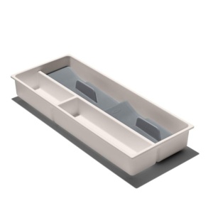 Organizator compact pentru ustensile OXO Good Grips alb cu tavita detasabila