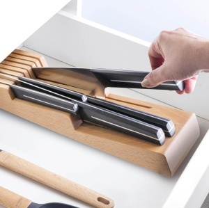 Organizator cutite Lacor 39049 lemn de fag 2 niveluri pentru pana la 8 cutite baza antiderapanta - Img 7