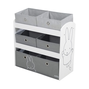 Organizator jucarii roba Miffy alb cu 5 cutii din material textil - Img 4