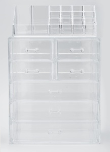 Organizer cosmetic InnovaGoods, 7 sertare, 16 compartimente, transparent - Img 2