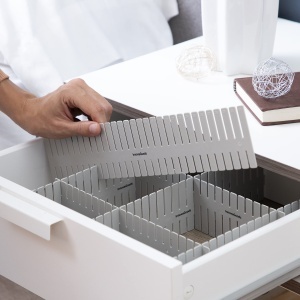 Organizer de sertar InnovaGoods Condor, ajustabil, 7 cm x 37 cm, gri - Img 8