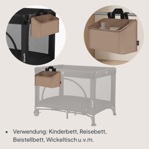 Organizer pentru patut si masuta de infasat Lionelo Sidepocket Medium, 43x15x23 cm, 3 compartimente, material rezistent - Img 3