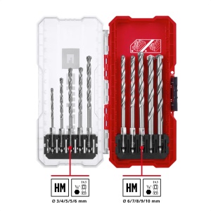 Original Einhell S-CASE 10 buc. Set de burghie pentru zidarie (conform DIN 10083-2 din otel de scule, tija E 6.3, placa de carbura introdusa, ax laminat cu role incl. cutie de depozitare) - Img 2