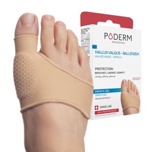 Orteza pentru Hallux Valgus Poderm, Gel cu Arnica, Material Respirabil, Recomandata de Podiatri