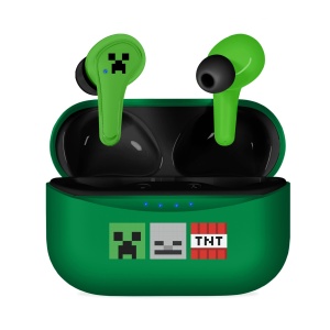 OTL Technologies MC1227 Minecraft TWS Casti cu carcasa de incarcare wireless, verde - Img 1