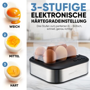 Ouale fierte ProfiCook PC-EK 1276, 6 oua, inox, 400W - Img 3