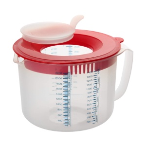 Pahar de masurare Dr. Oetker 2,2 L, cu spritzschutz, rosutransparent - Img 2