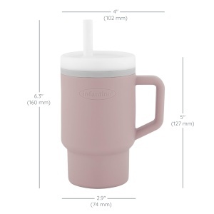Pahar pentru copii Infantino My 1st Tumbler, 255 ml, cu maner si pai - Img 5