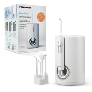 Panasonic EW1614AW503-PACK Family Water Flosser Irigator dentar Fascicul cu ultrasunete Mod copii 10 setari de presiune IPX7 Ortodontie 5 duze Aliment