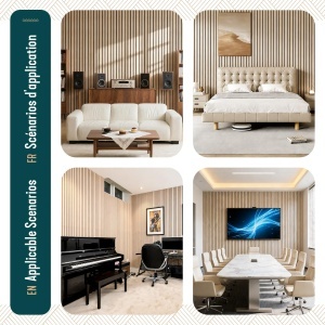 Panou Acustic VOUNOT 2er Set 120x60x2,1 cm Alb-Stejar - Img 7