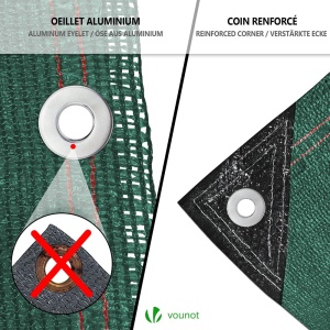 Panou de protectie VOUNOT 1.510m, HDPE 230gm, Verde, 95 umbrire - Img 5