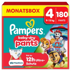 Pantaloni Pampers Baby-Dry Paw Patrol, 180 bucati, 9-15 kg, design special