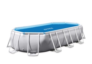 Panza de protectie Intex LG FR BAB148 pentru piscine ovale, 3,89 m x 1,88 m, albastra - Img 2
