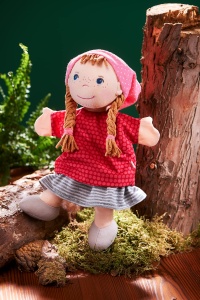 Papusa de mana HABA Gretelchen 306245 30 cm rochie rosie pentru copii 18 luni - Img 2