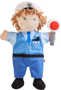 Papusa de mana HABA Politie, 30 cm, pentru copii de la 1,5 ani