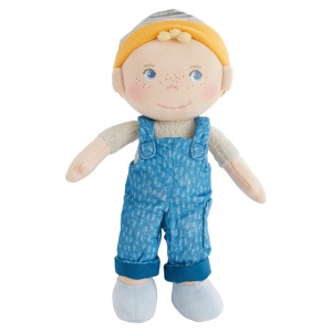 Papusa de plus HABA Lasse 25 cm, pentru bebelusi si copii mici, sigura si usor de curatat