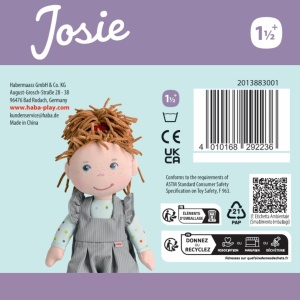Papusa din Material HABA Josie 30 cm, Papusa de Jucarie pentru Copii, Design Scandinav - Img 9