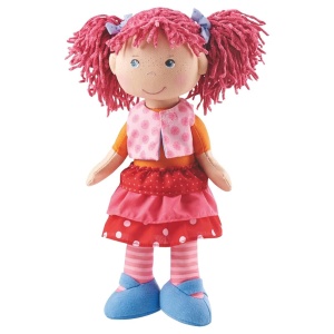 Papusa HABA Lilli-Lou Papusa din material moale, 30 cm, cu imbracaminte si par
