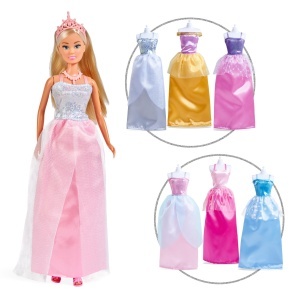 Papusa Steffi Love Princess Fashion 29 cm, 7 rochii, 16 accesorii