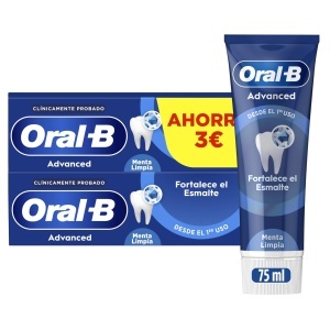 Pasta de dinti Oral-B Advanced cu Fluor, 2 x 75 ml, Anti-Karies, Eucalipt