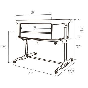Pat multifunctional Momi SMART Bed 4-in-1 cu saltea reglabil pe inaltime pentru bebelusi - Img 9