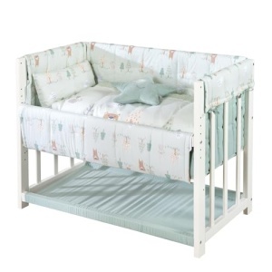 Pat multifunctional pentru bebelusi Roba 4-in-1, 45x90 cm, albpastel verde, design Woodland Buddies - Img 3