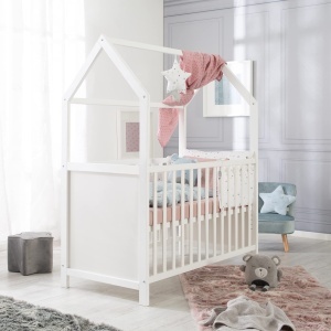 Pat pentru copii Roba Hausbett 60x120 cm alb reglabil pe inaltime transformabil - Img 4
