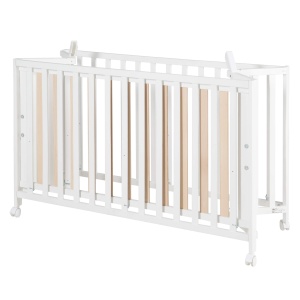 Pat pliant Klappbett Fold Up 60 x 120 cm, din lemn, alb, ajustabil pe inaltime - Img 4