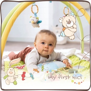 Patura Activitate NICI My First cu Perna de Joaca, 5 Figurine Detasabile, Culoare Fresca - Img 2