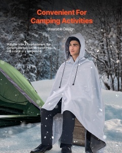 Patura de camping VEVOR SS-LYTJZ-02 impermeabila si rezistenta la vant 2x15m fleece gri deschis - Img 2