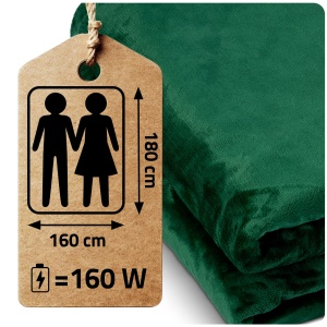 Patura electrica Berdsen, 180 x 160 cm, 10 trepte temperatura, verde inchis - Img 3