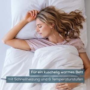 Patura incalzita Beurer UB 75, tampon termic dragalas, 6 niveluri de temperatura si incalzire rapida, top din bumbac moale, 150 x 80 cm, oprire automata, spalabil la masina - Img 3