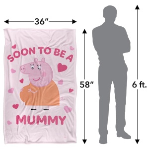 Patura Mummy Pig cu Touch Satinat 91 x 147 cm, 300 GSM - Img 3