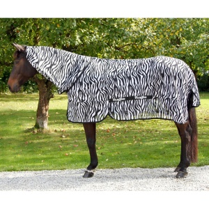 Patura pentru cai KERBL RugBe Zebra, 125 cm, cu Halsteil, Protectie UV - Img 2