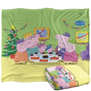 Patura Peppa Pig pentru Craciun, 91 x 147 cm, 300 GSM, Poliester - Img 2