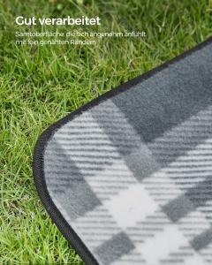 Patura picnic SONGMICS GCM60GW 195x150 cm impermeabila pliabila gri-alb - Img 7