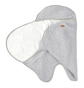 Paturica pentru bebelusi BEABA Babynomade Double Fleece, grialb, 0-6 luni, impermeabila si respirabila - Img 5