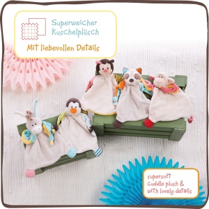 Paturica pentru bebelusi NICI Pinguin 25x25 cm, din plus, pentru nou-nascuti - Img 5