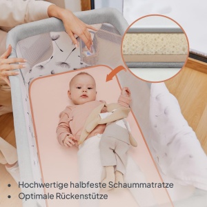 Patut 3 in 1 Lionelo Aurora, pentru bebelusi pana la 9 kg, cu roti si inaltime ajustabila - Img 3