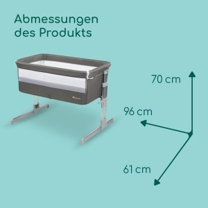 Patut Bebe 2-in-1 Bebeconfort Calidoo, Beistellbett si Stubenwagen, 0-6 luni, 5 inaltimi, Grey Mist - Img 7