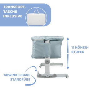 Patut Chicco Next2Me Dream, pentru nou-nascuti, cu saltea, ajustabil, albastru - Img 3