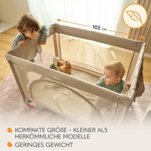 Patut de calatorie Lionelo Laura 2-in-1, 15 kg, cu saltea, compact - Img 3